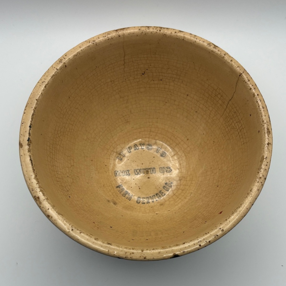 Vintage Ceramic Bowl with Stripes - Picture 2 of 14